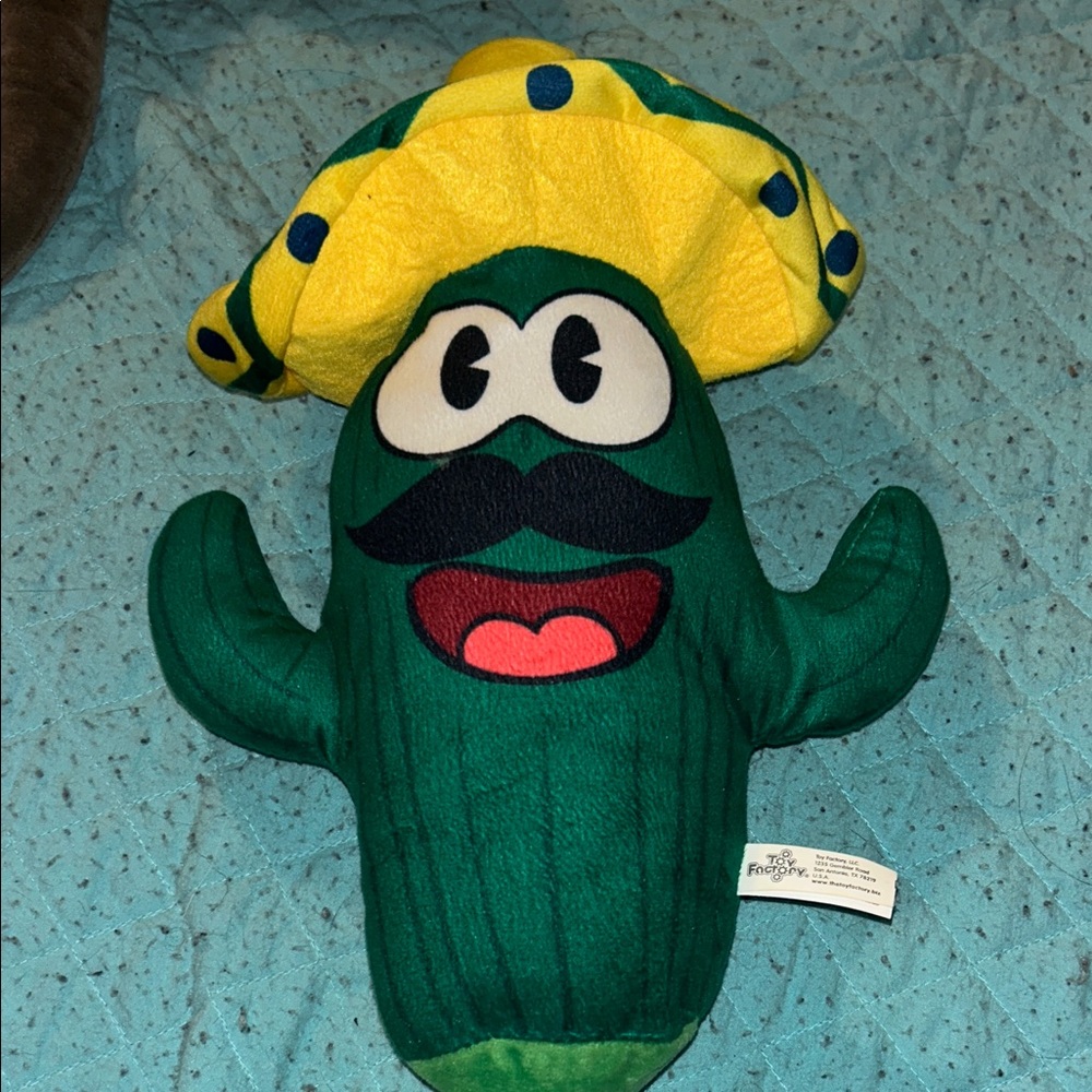 Toy‎ Factory Green Cactus Plush with Yellow Hat
